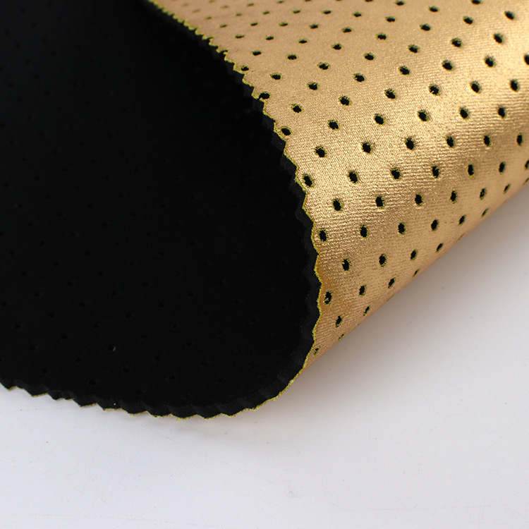 Picture of 3mmSBR punching diving materials bags shoes hat fabric environmental protection odorless composite yellow bronzing T cloth