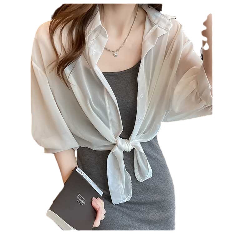 Picture of Chiffon Cardigan Top Coat Thin Summer Sling Skirt Outer Short Small Shawl Sunscreen Women's All-match