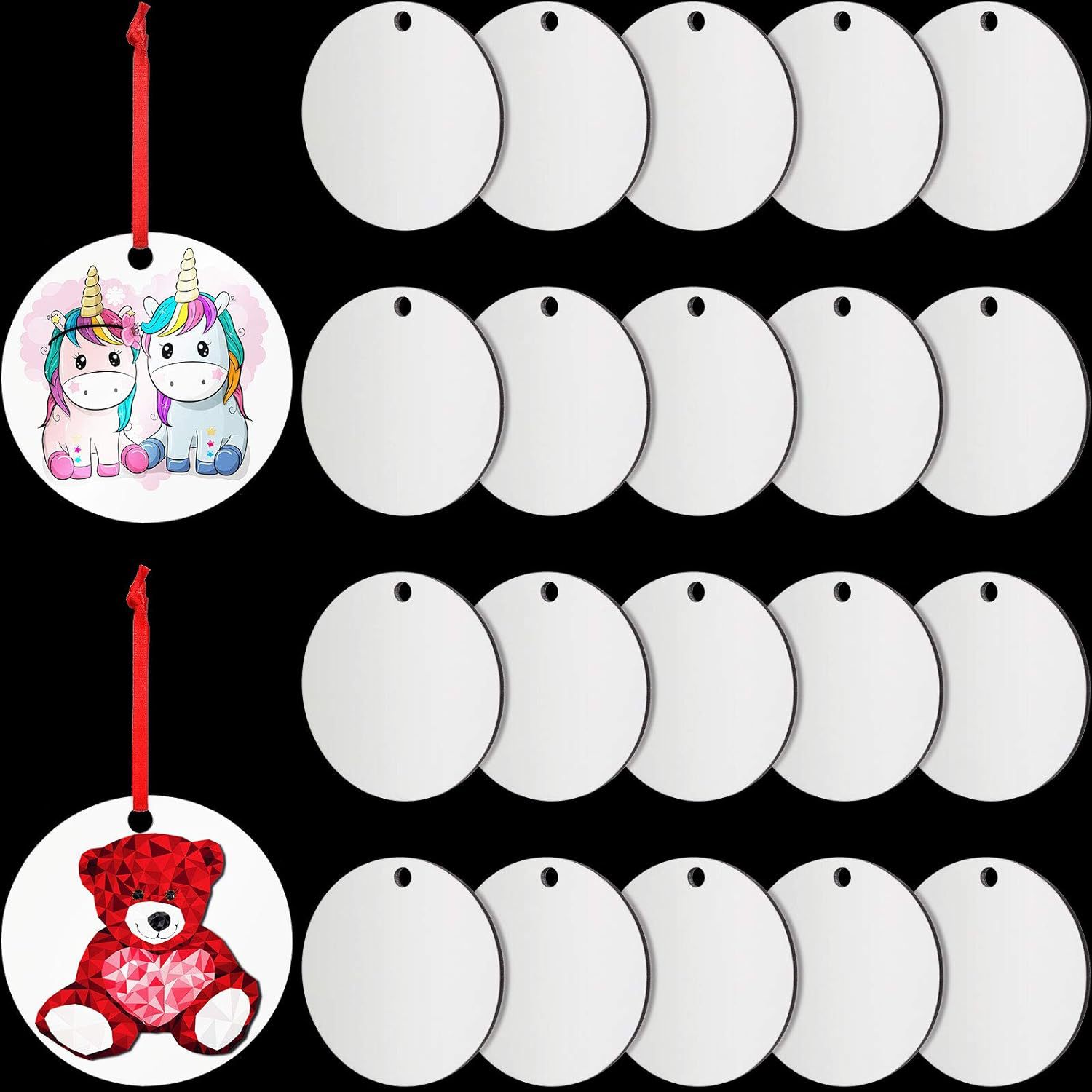 Cross-border sublimation personalized round pendant MDF hanging Christmas decoration pendant Halloween CD hanging ornament