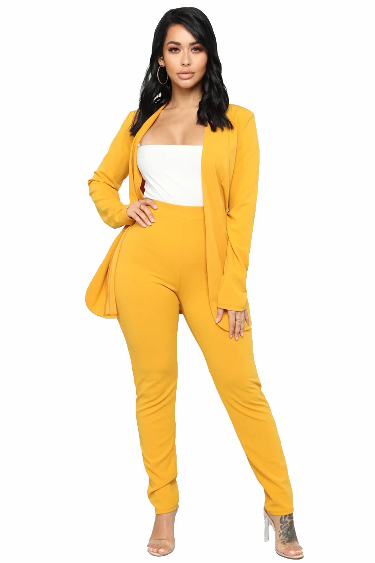 Picture of X30 European and American Women's wish OL Fashion Elegant Two-piece Professional Casual Long-sleeved Trousers Small Suit