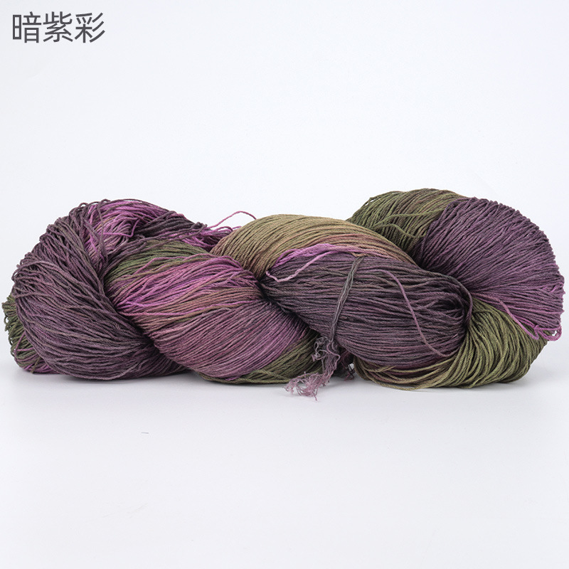 Picture of Cross-border hot-selling segment dyed Tencel flax thread handmade diy color halo fashion yarn wool group wholesale
