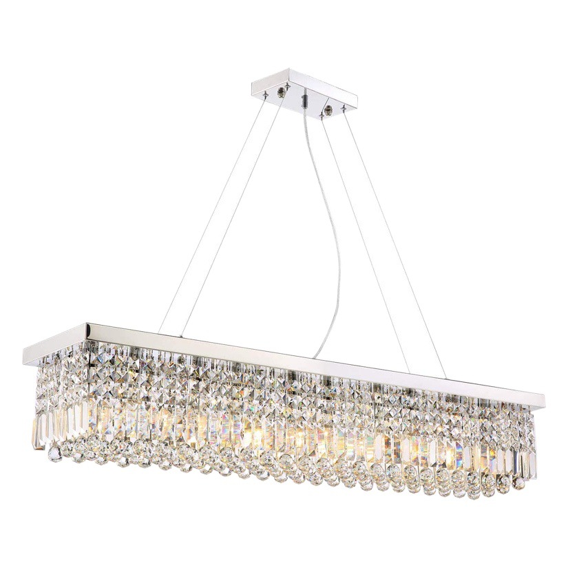 Cross-Border Crystal Restaurant Chandelier Chandelier Chandelier Rectangular Bar Table Home Zhongshan Lighting Factory Original Light Luxury