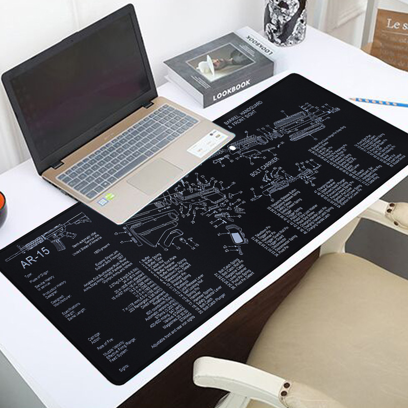 Picture of Ar15 Gun Decomposition Ak47 Mouse Pad Extra Large Mp5 Desktop Pad Boys E-Sports Keyboard Pad Game Gun Cleaning Pad