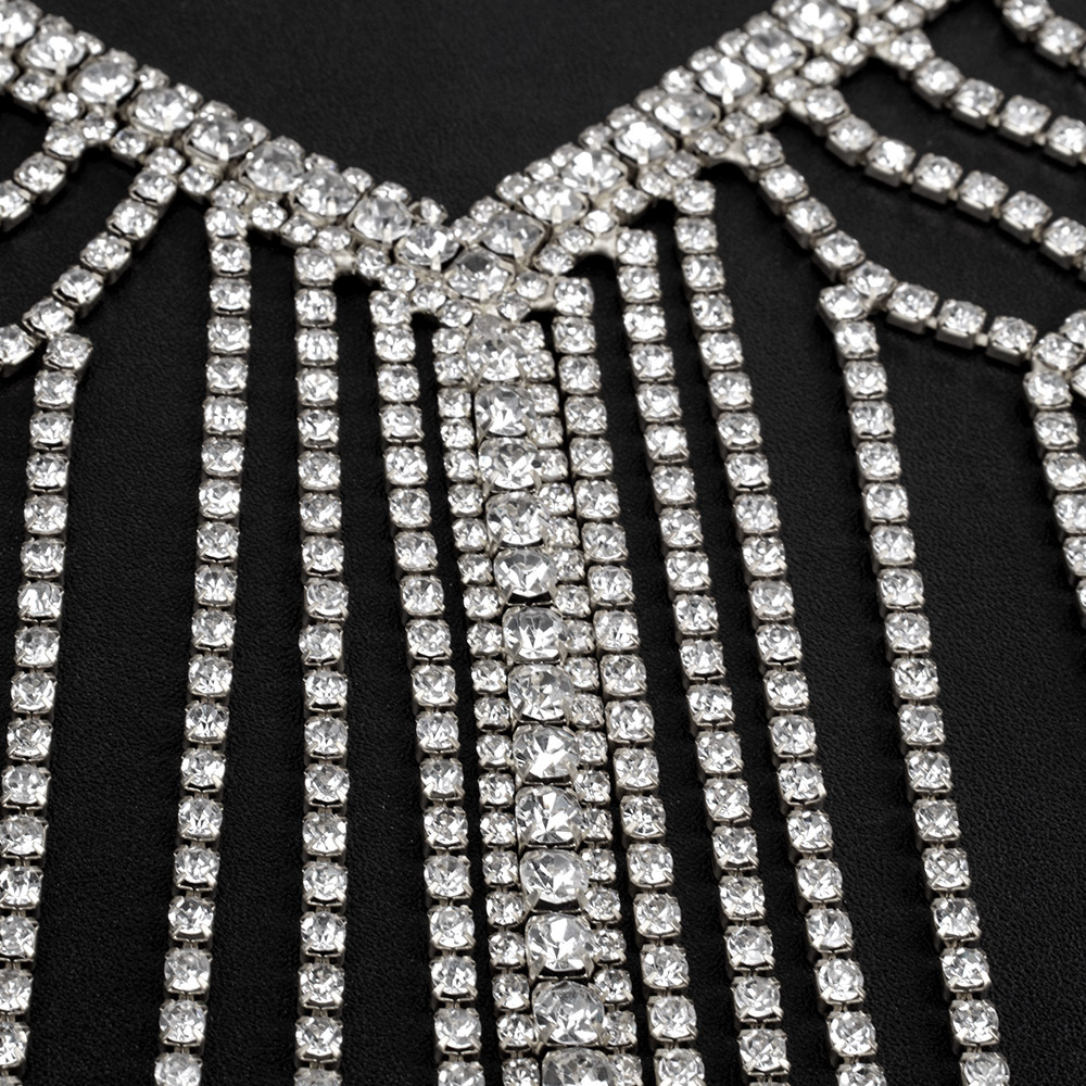 Picture of High-grade Light Luxury European and American Style Full Diamond Heavy Industry Body Chain Accessories Fashion Show Rhinestone Exaggerated Necklace Chest Chain suit