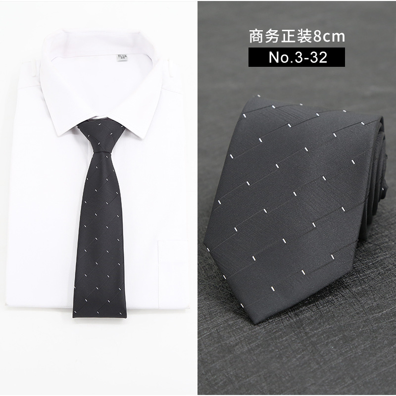 Picture of New Style Tie Men's Formal Business Casual Simple Style Solid Color Striped Arrow-Shaped Tie Manufacturer Ready Stock Wholesale