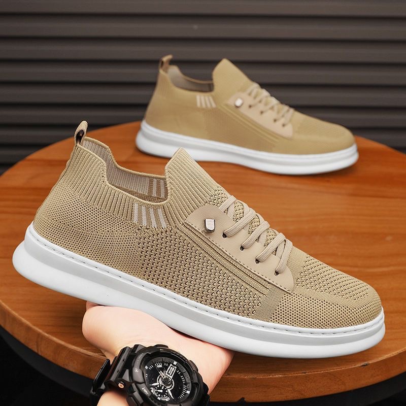 Summer Men's Shoes New Breathable Mesh Shoes Men's Korean-style Trendy All-match Thick-soled Fly-woven sneaker Casual Sneakers for Men