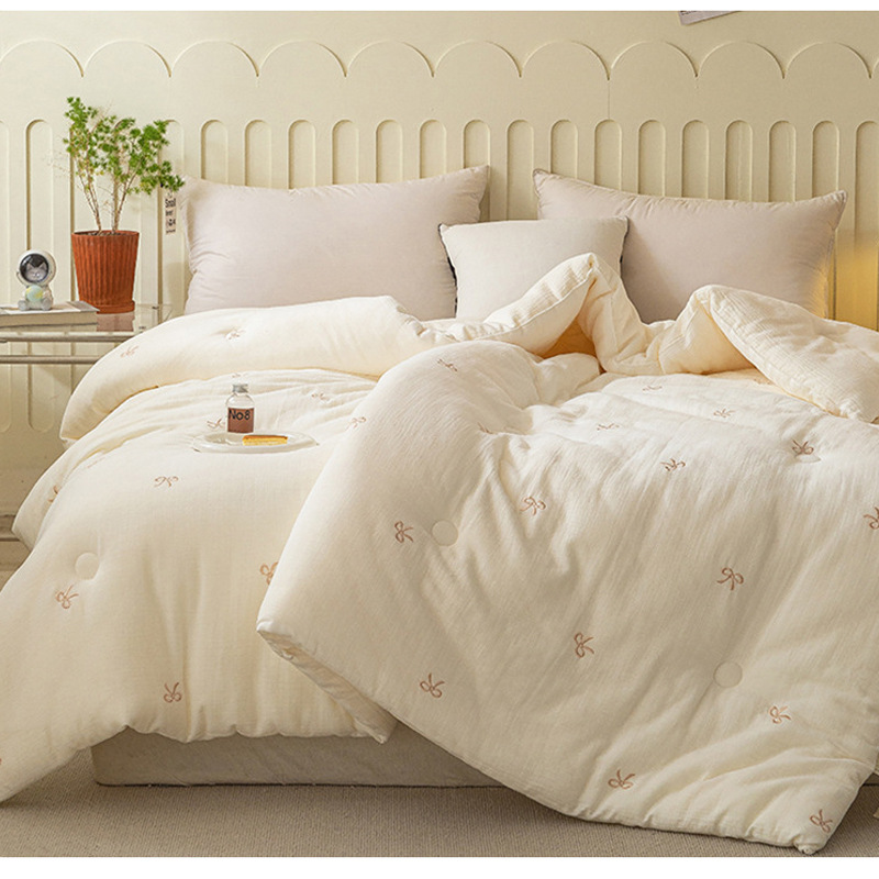 Picture of Double-Layer Gauze Soybean Fiber Quilt, Thick and Warm Winter Quilt, Single-Person Spring and Autumn Quilt, Children's Cotton Quilt, Quilt Core, Summer Cooling Quilt