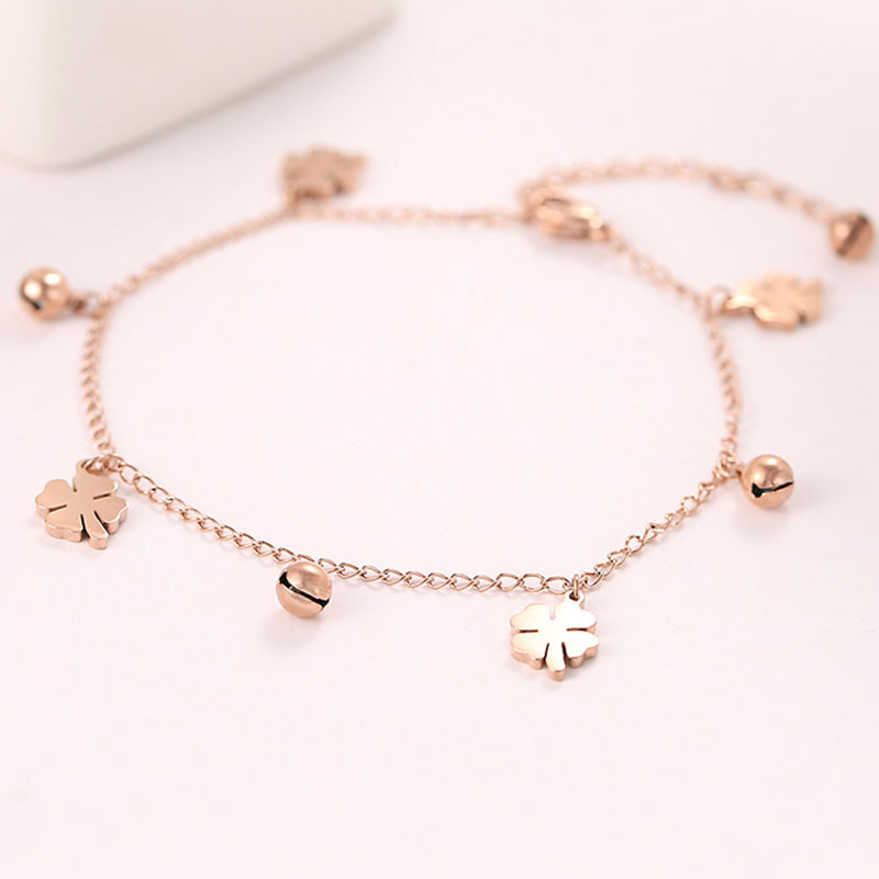 Picture of Korean Style Elegant Flower Bell Titanium Steel Bracelet Women's Ins Simple Personality Bracelet All-match Student Girlfriend Trendy Bracelet