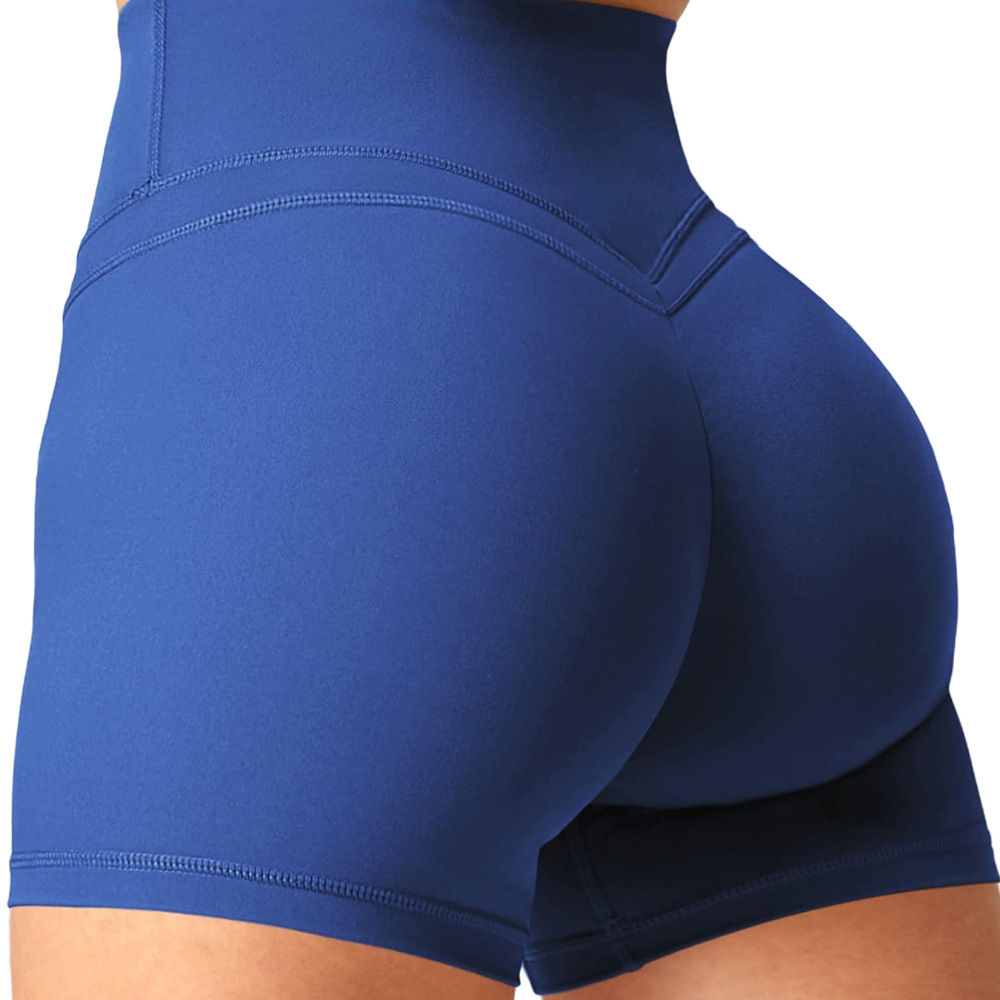 Picture of European and American cross-border seamless yoga shorts Peach Hip lifting high waist fitness pants tight running sports shorts for girls