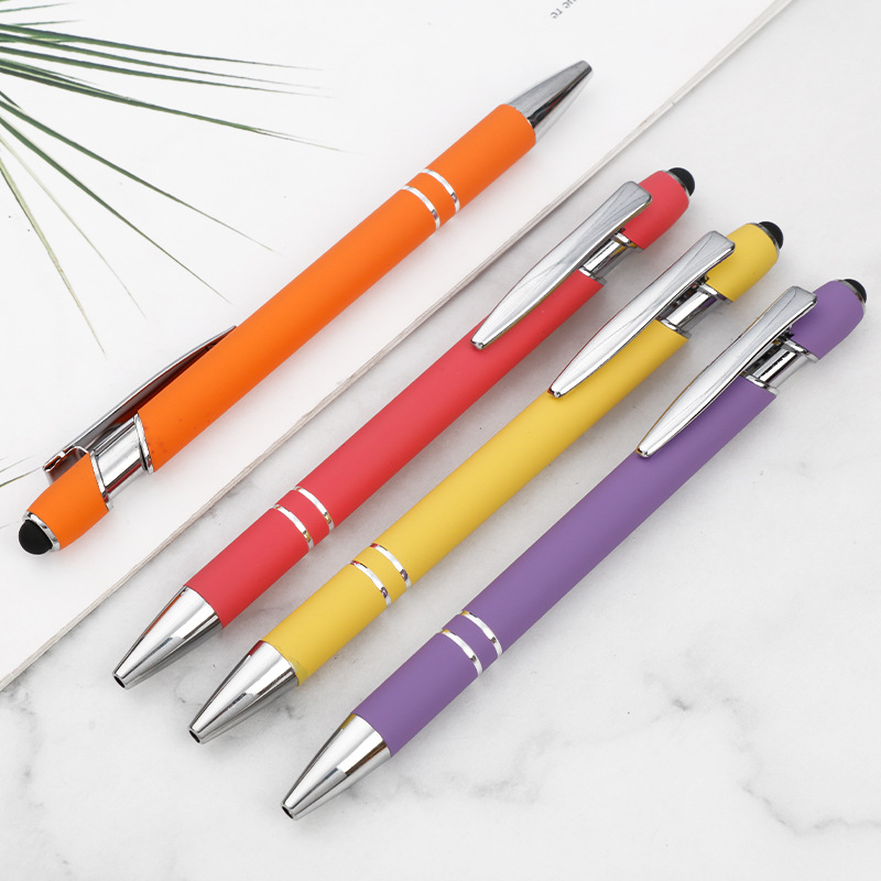 Picture of high quality Meiji Pen Metal Press Pen Aluminum Pen Capacitor Ballpoint Pen Handwriting Touch Screen Pen Advertising Gift Pen