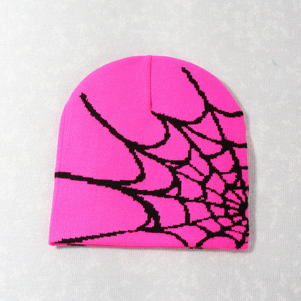 Picture of Hot sale spider web Y2K foreign trade knitted hat European and American hat trend winter hat jacquard special cross-border factory straight hair