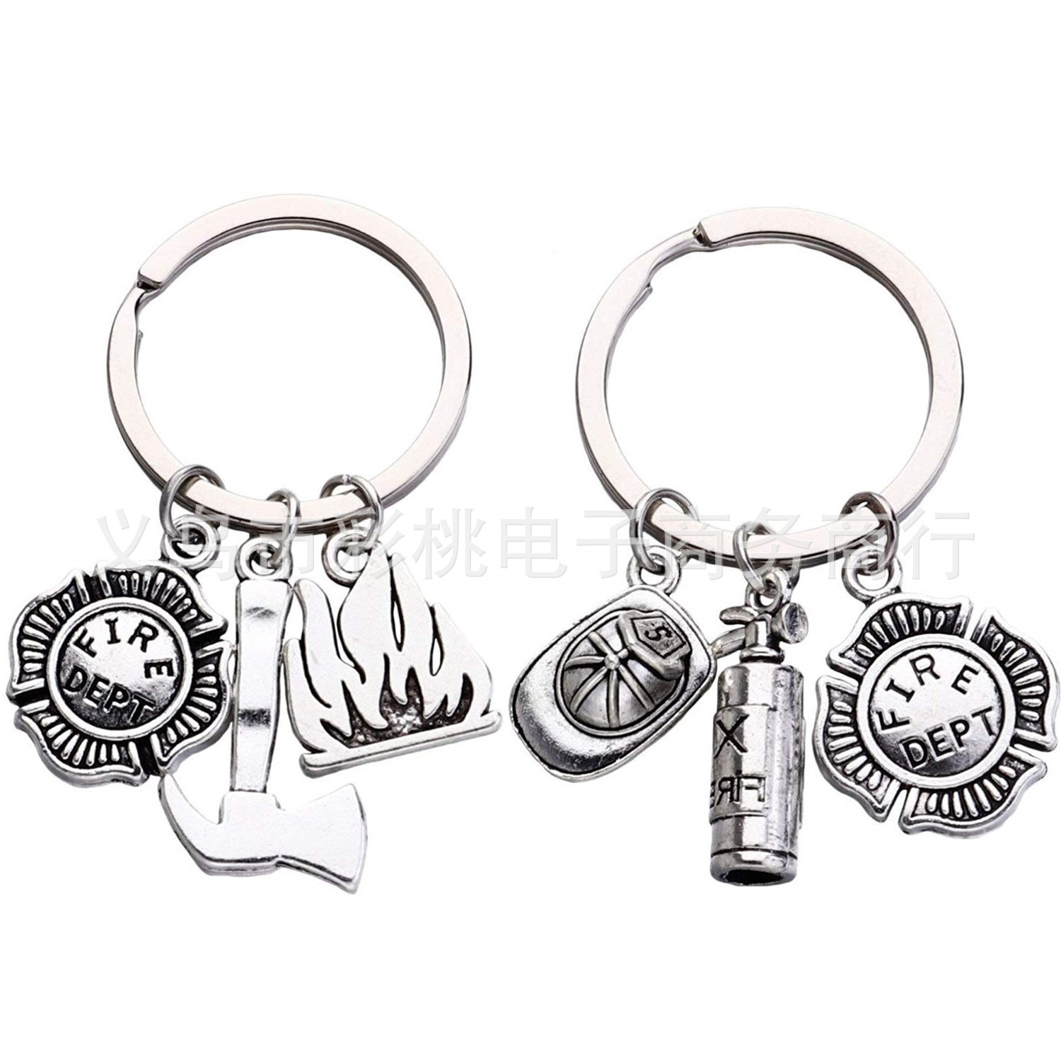Creative novelty fire extinguisher badge firefighter axe military Military Academy graduation alternative keychain