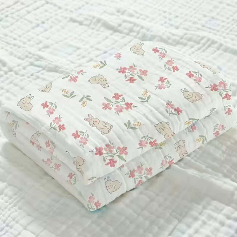 Picture of Straight edge 6 layer cotton yarn high density bath towel baby towel quilt baby blanket newborn quilt bath towel soft factory