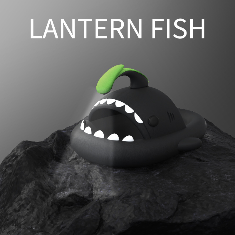 Picture of New Style Lantern Fish Shark Slippers Female Couple Indoor and Outdoor Thick Slippers Female Slip-on Feeling Soft Sole Home Sandals for Men