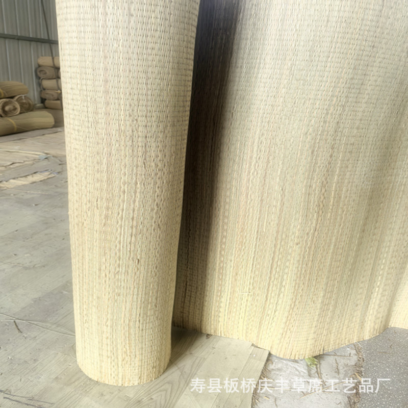 Straw mat semi-finished wholesale old-fashioned straw mat roll blue straw mat fabric woven mat insole double-sided wholesale decoration manufacturers
