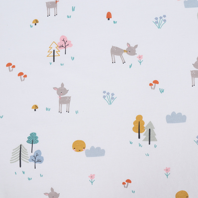 Picture of 130g cotton jersey printed class a combed single-sided cotton printed fabric spring and summer baby pajamas t-shirt fabric