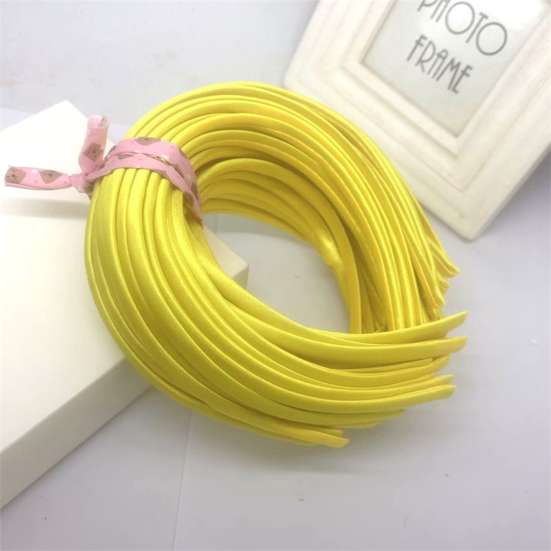 Picture of 10mm Candy-Colored Cloth-Wrapped Thickeneded Headband DIY Hairband Material Hair Accessories 1cm Satin Set Cloth Headband