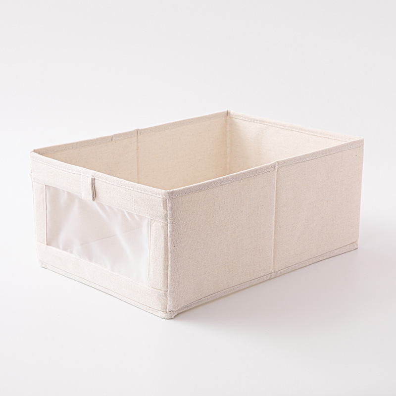 Picture of Cotton and linen fabric window clothing daily necessities storage drawer simple convenient toy socks storage multifunctional