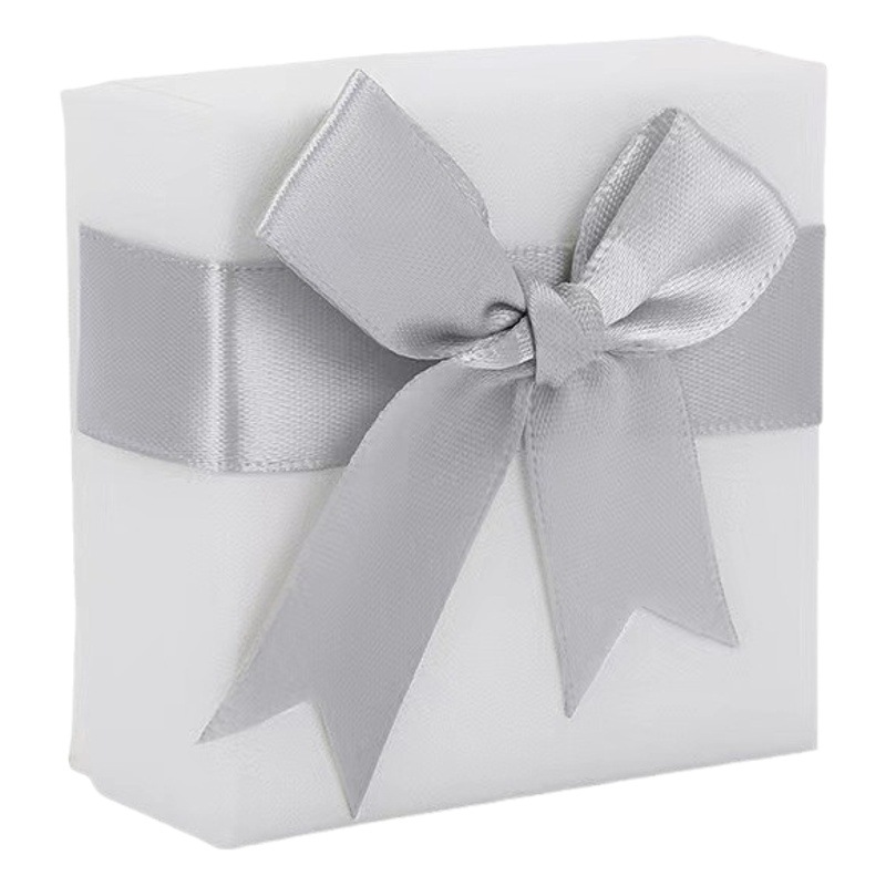 Grey Bow White Gift Box Factory Direct Jewelry Box Earrings Ring Necklace Bracelet Jewelry Packaging Box