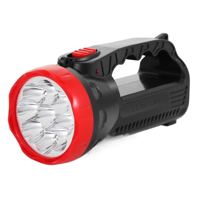 T 3319LED rechargeable flashlight outdoor strong light searchlight hand holding emergency light stall supply plastic flashlight