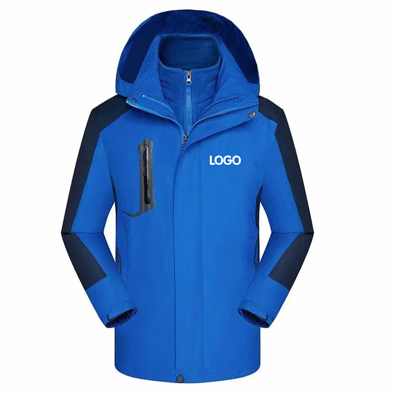Jacket Couple Three-In-One Custom Printed Logo Autumn and Winter Outdoor Work Clothes Removable Fleece-Lined Thickeneded New Style for Men