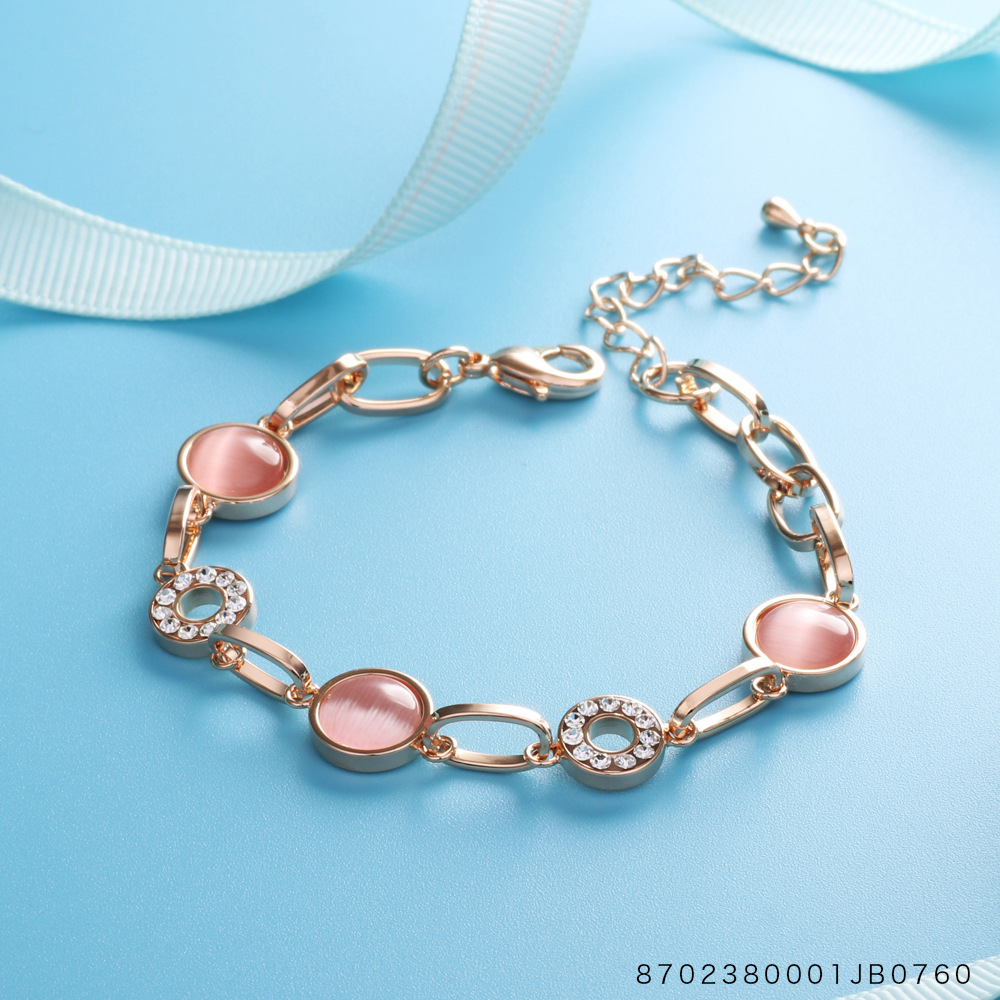 New fashion European and American elegant atmosphere jewelry exquisite Ordy Crystal cat eye bracelet bracelet women's wholesale