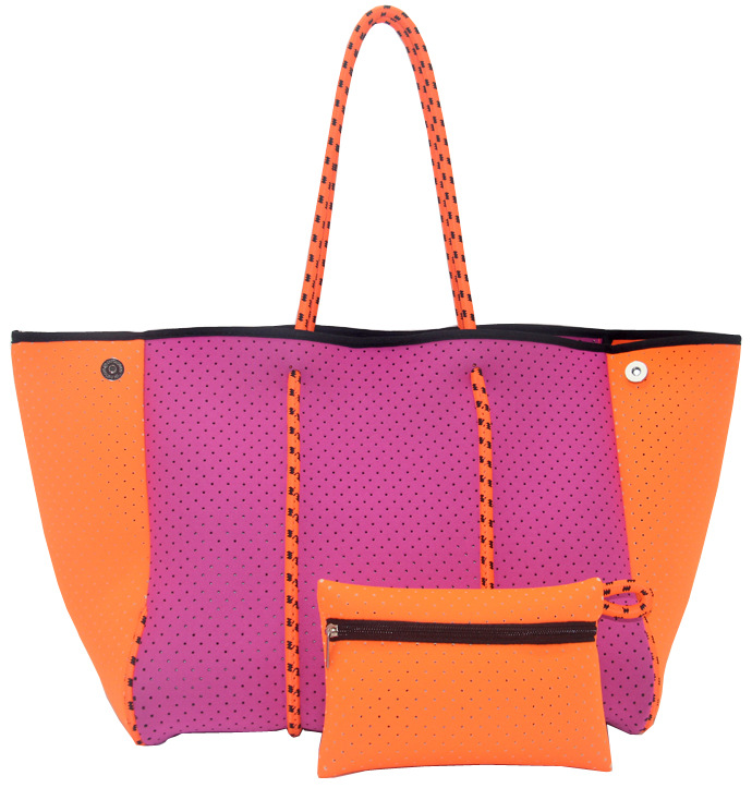 Picture of Diving Material Perforated Beach Bag European and American Fashion Portable Shoulder Strap Mother Bag Outdoor Casual Bag Portable Women's Bag for Women