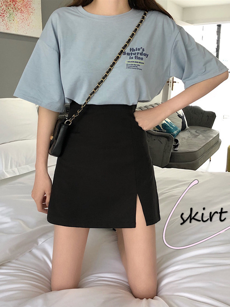Picture of Large Size Women's Clothing Chubby Girl Fit Thick Thigh Skirt Summer New Style Chubby Girl Skirt Slim A- line Short Skirt