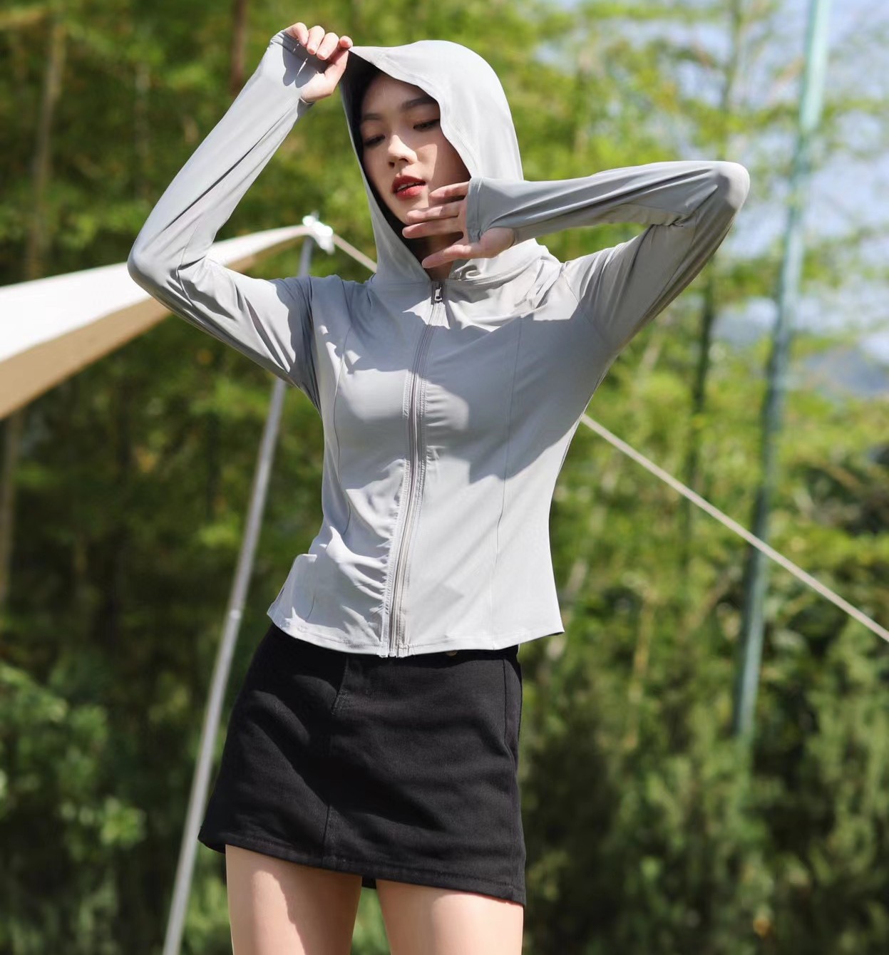 Picture of Cross-Border Sun Protection Clothing for Women, Summer Outdoor Cardigan, Slim Ice Silk Sun Protection Clothing, Anti-Uv Yoga Jacket for Women