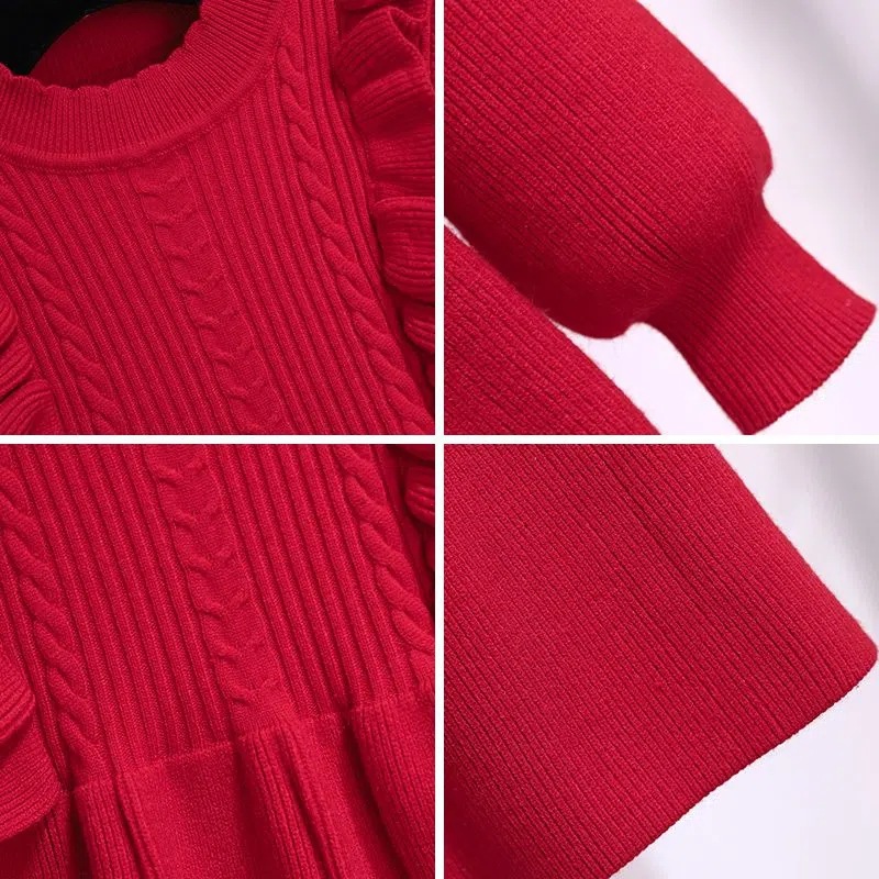 Picture of Girls' Dress Spring Autumn Winter New Style Children's Elegant Sweater Princess Dress Large Children's Long Sleeve Knitted Skirt