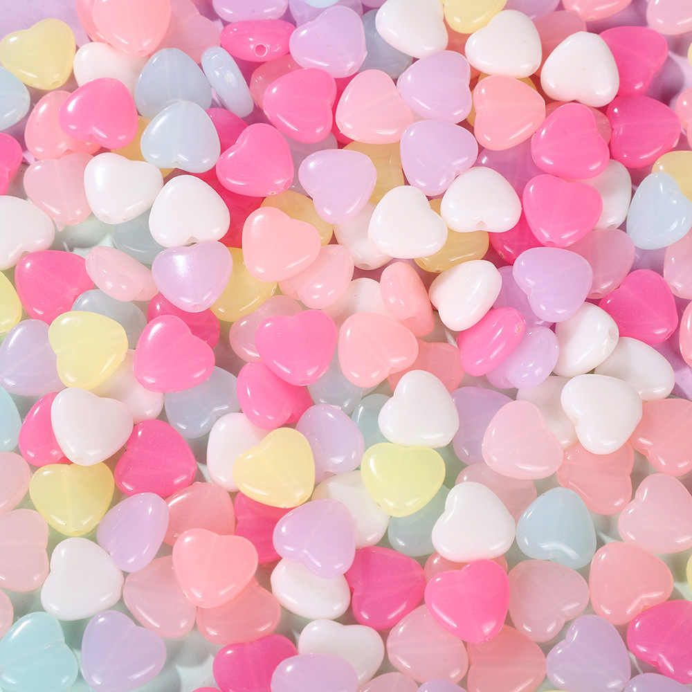 Picture of Acrylic Love Bow Beaded Color Jelly Bear Five-pointed Star Beaded DIY Mobile Phone Chain Necklace Accessories