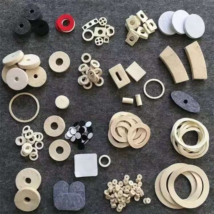Customized Industrial Wool Felt Strips on Demand, High-Density Oil-Absorbing Gasket Blocks, High Temperature Resistance, Wear Resistance, Dustproof and Shockproof Sealing Rings
