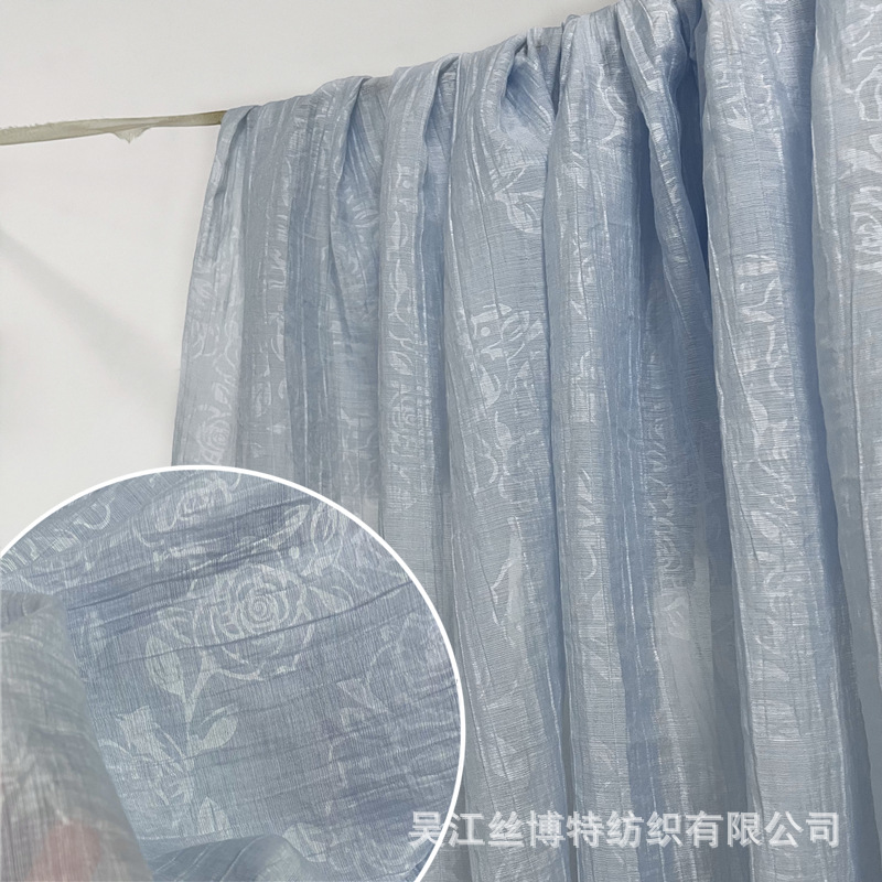 Tencel rose fabric soft pleated texture skin-friendly breathable dress Hanfu women's lyocell dark pattern fabric