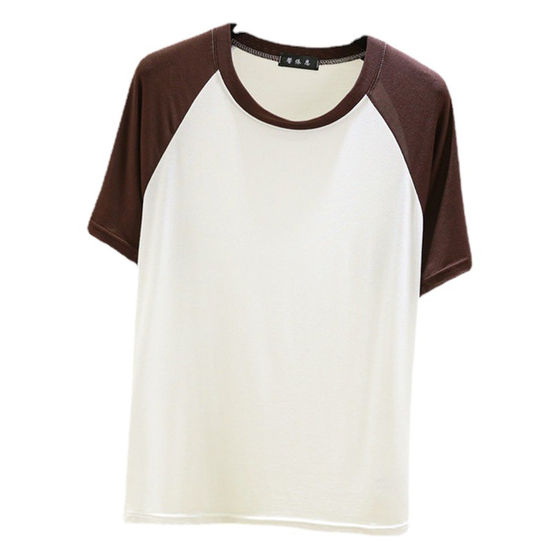 Modal raglan sleeve short sleeve women's new thin fashion ins summer T-shirt simple fashion loose pullover top