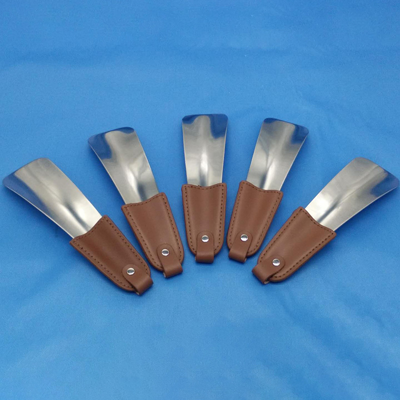 Stainless Steel Leather Shoehorn Metal 430 Material Leather Shoehorn Portable Shoehorn Shoehorn Supply