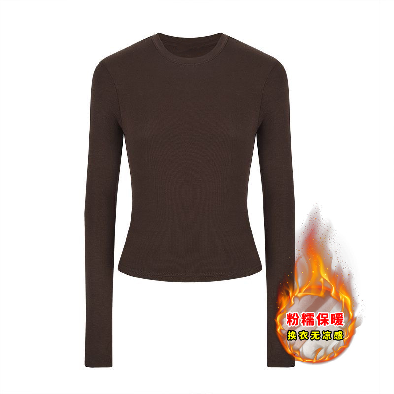 Picture of Crew neck slimming long-sleeve T-shirt for women, versatile 2025 new Korean style hot girl outfit, base layer top, women's trend