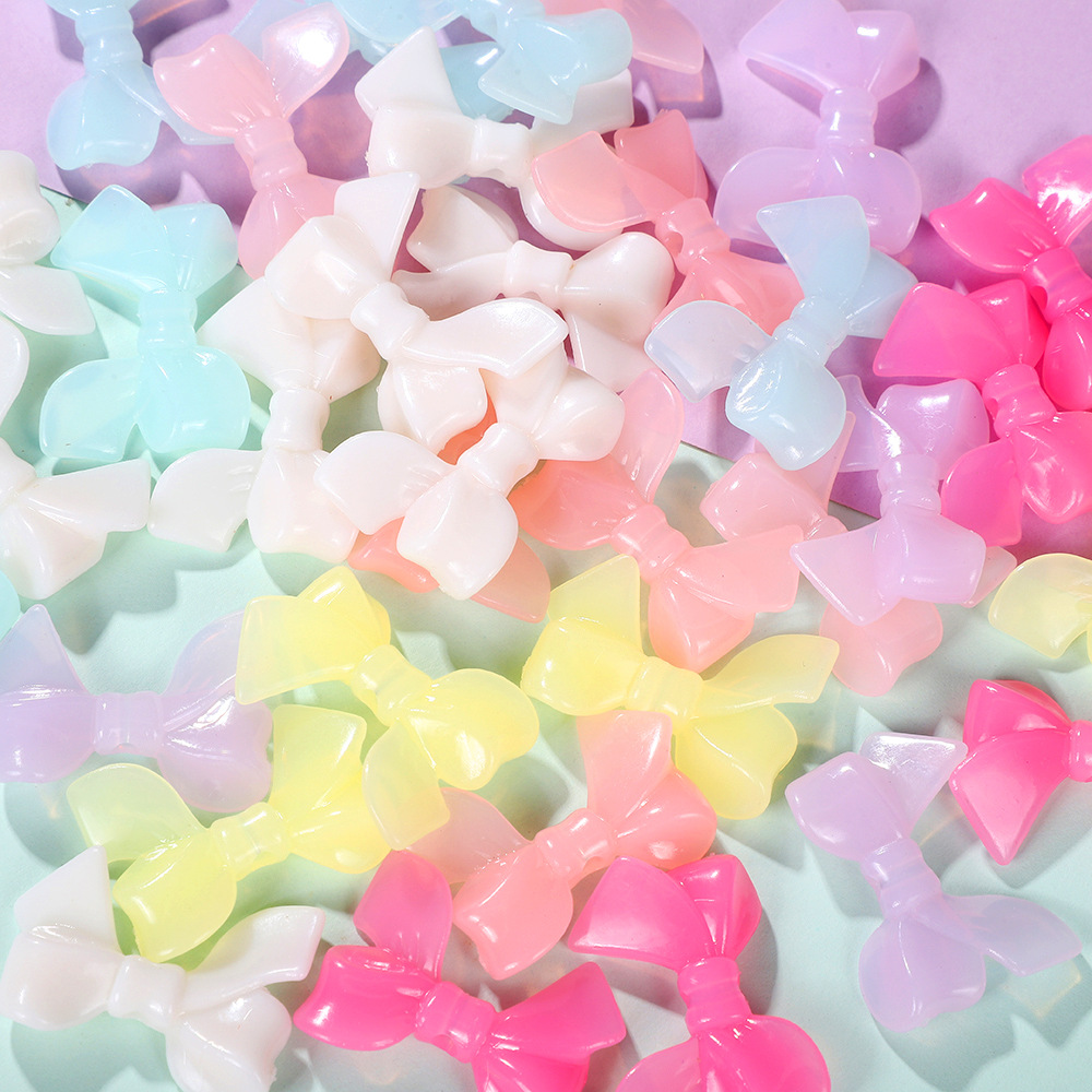 Picture of Acrylic Love Bow Beaded Color Jelly Bear Five-pointed Star Beaded DIY Mobile Phone Chain Necklace Accessories