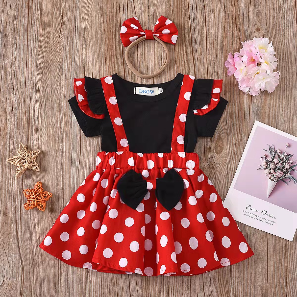 Picture of Cross-border Girl's Princess Dress Cute Poll Dot Mesh Dress Christmas Girl's dress Stylize Skirt Three-piece Suit