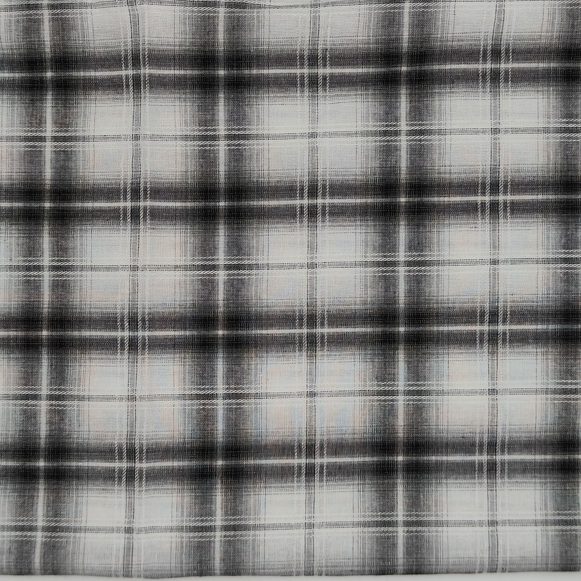 Picture of Spring and Summer Thin Black and White 2-Color Pure Cotton Jacquard Plaid Shirt Sun Protection Dress Dress Yarn-Dyed Fabric Breathable New Product