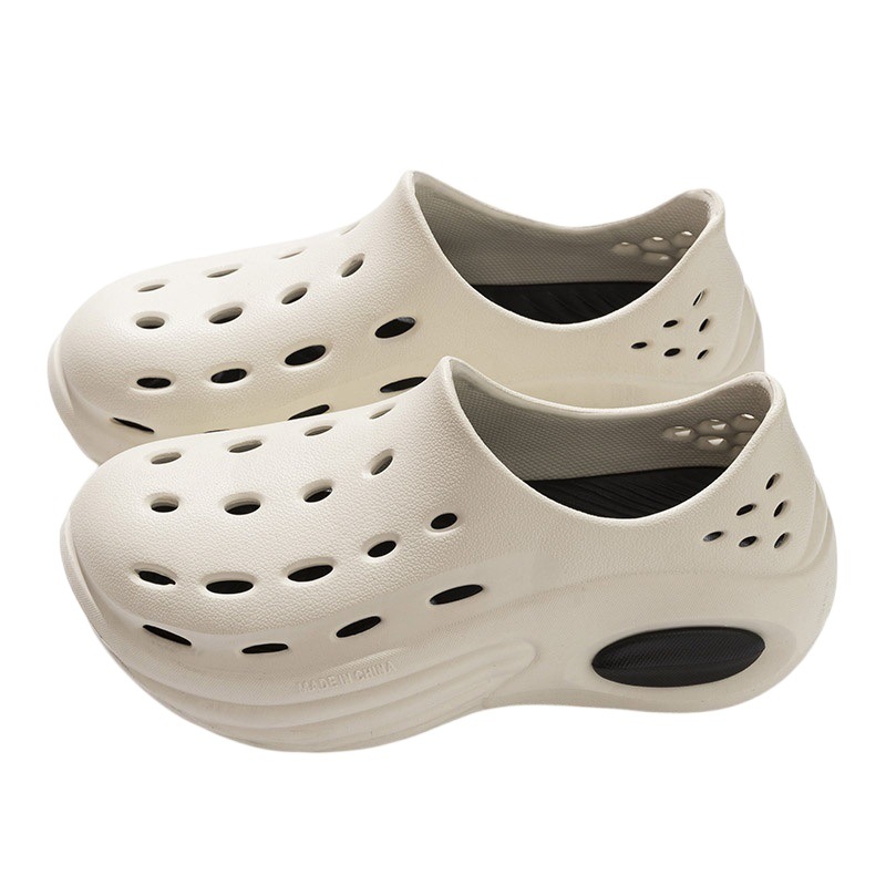Spring and Summer new simple fashion sports style couple's men's and women's outdoor hole shoes garden shoes thick bottom shit feeling