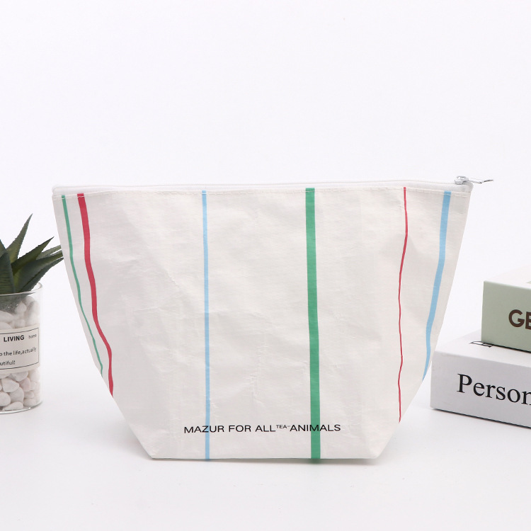 Film-covered color printing creative zipper film-covered woven bag waterproof thickened hand-held shopping bag cosmetic storage bag