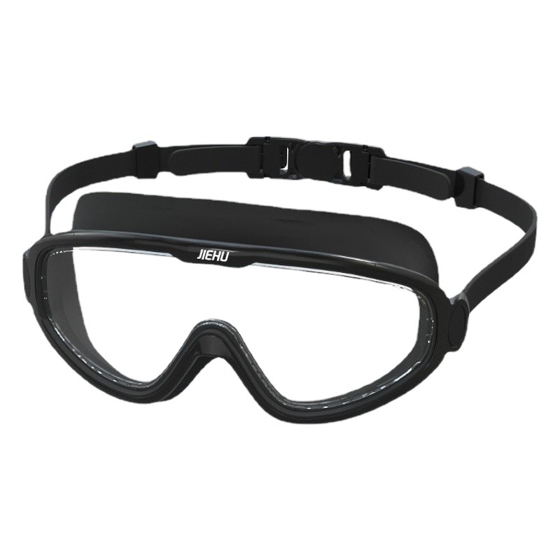 Jiehu swimming goggles wholesale large frame waterproof anti-fog HD transparent swimming goggles men and women comfortable adult swimming glasses