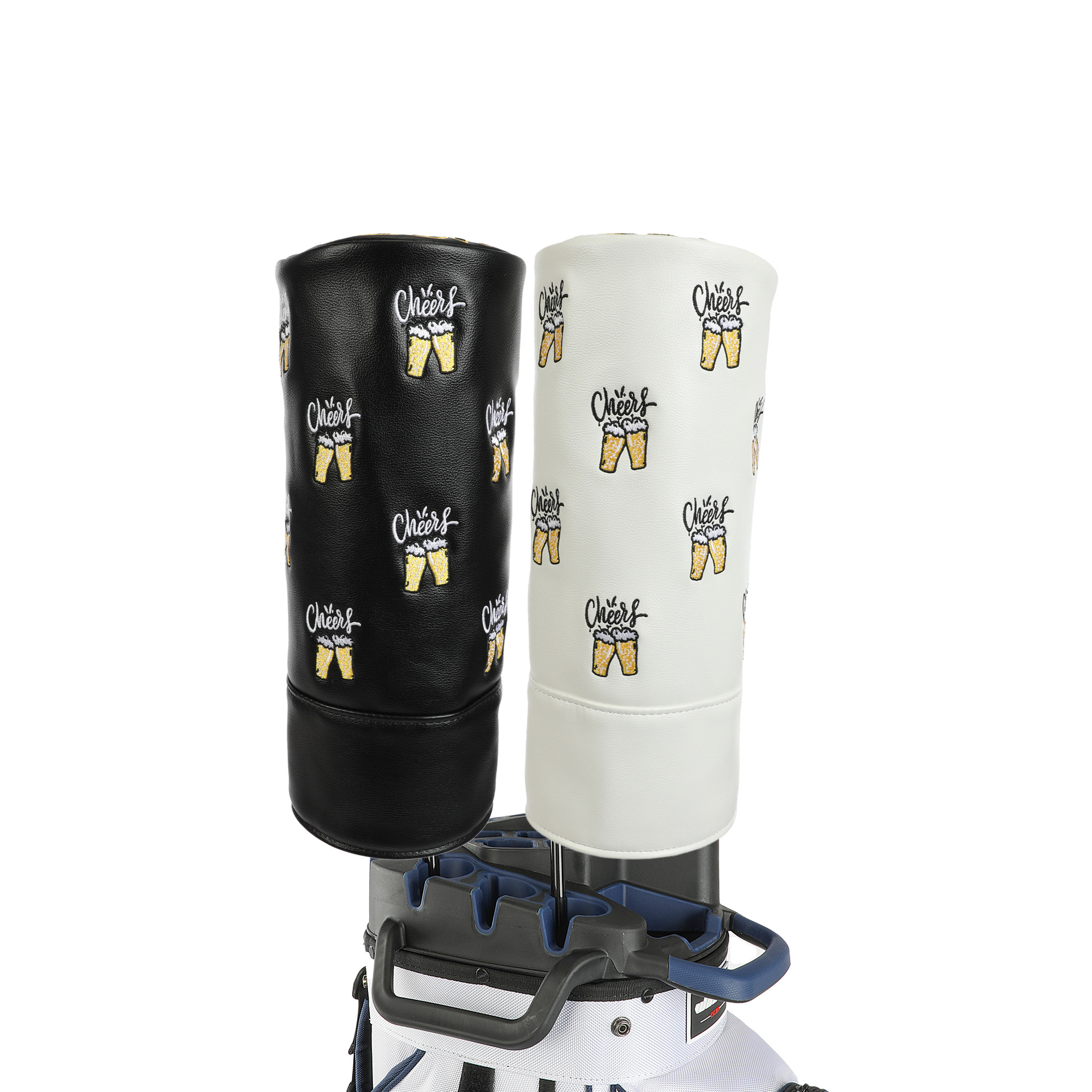 Picture of New Cross-Border Factory Pu Cylindrical Embroidered Wooden Club Cover Golf Head Cover