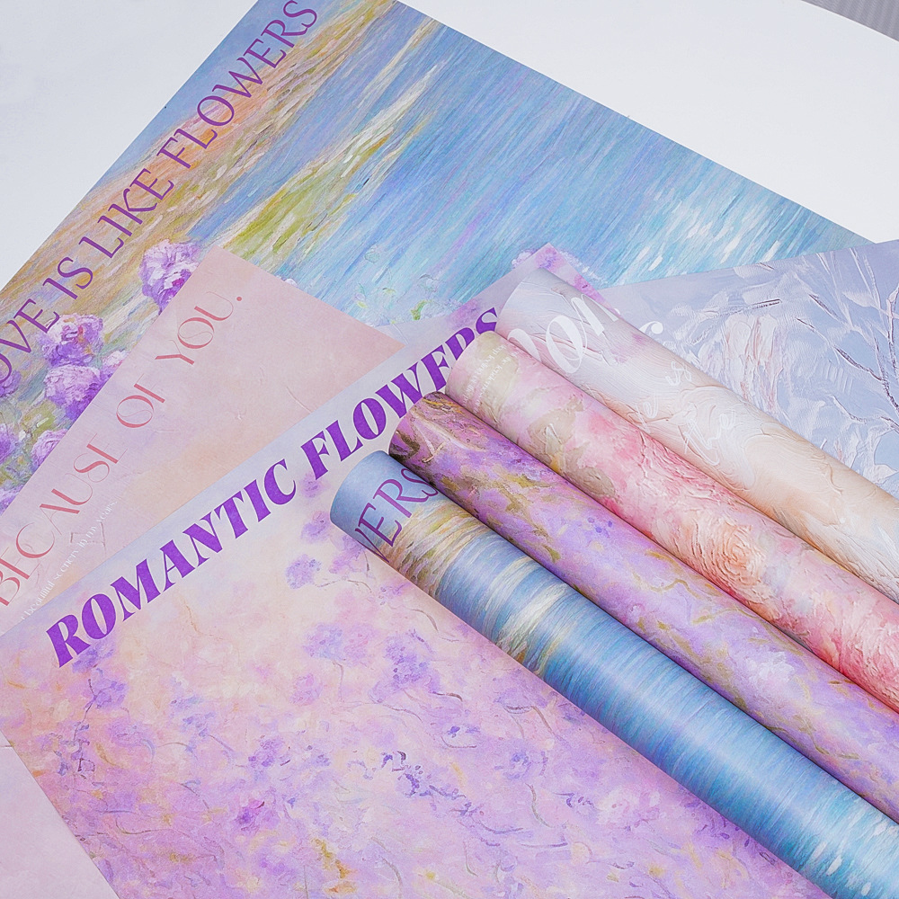 Oil Painting Atmosphere Gift Gift Cowhide Art Paper Handmade DIY Floral Material Flower Bouquet Wrapping Paper