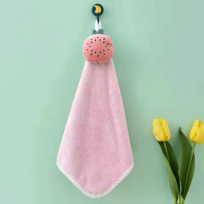 Picture of Hand Towel Hanging Cartoon Hand Towel Coral Velvet Thickeneded Water-Absorbent Non-Stinky Hand Towel Handkerchief Souvenir