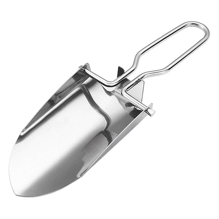 Outdoor multifunctional folding shovel mini stainless steel shovel camping fishing earthworm shovel flower small shovel