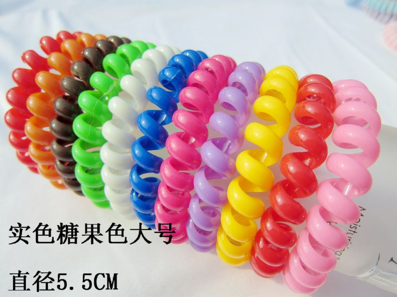 Picture of Candy Color Bold Bracelet Telephone Line Hair Ring Extra Large Rubber Band South Korea Headwear Hair Accessories Headband Spring Ring