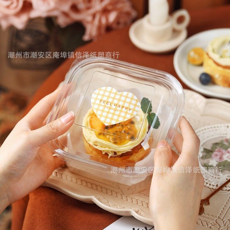 Basque cake packaging box square transparent box 3/4 inch lasagna tiramisu dessert baking packaging box