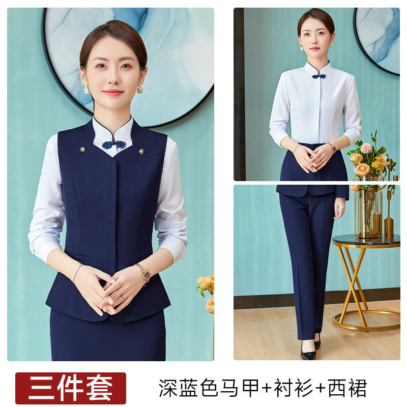 Picture of Professional vest suit female customer service Foreman tooling new fashion stewardess uniform hotel front desk work clothes customized