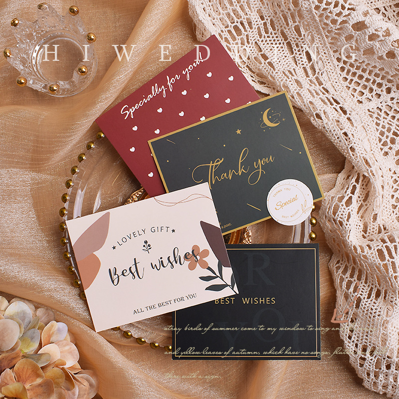 Picture of New creative European-style high-end ins card greeting card mini bronzing English Christmas thank you card in stock wholesale